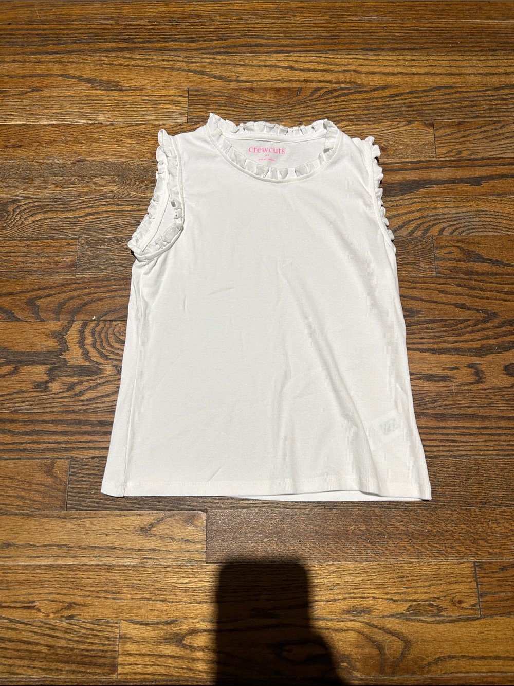 Crewcuts White Ruffle-Trim Sleeveless Tank